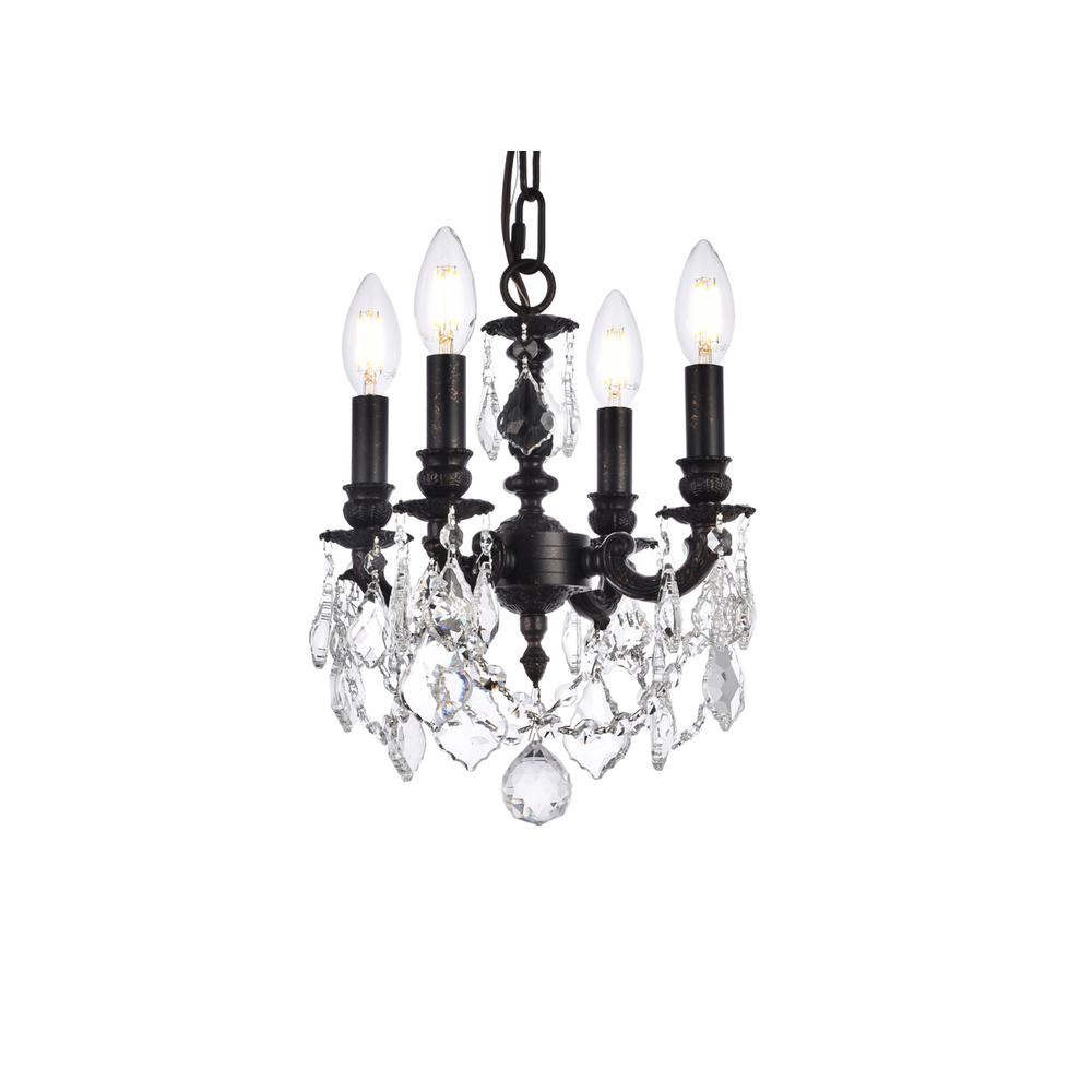 Lillie 4 light Dark Bronze Pendant Clear Royal Cut Crystal. Picture 2