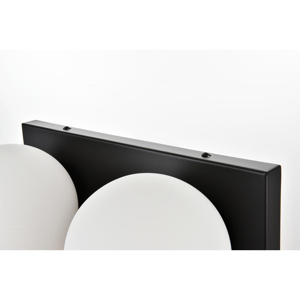 Jaylin 2 light Black and frosted white Bath Sconce. Picture 5