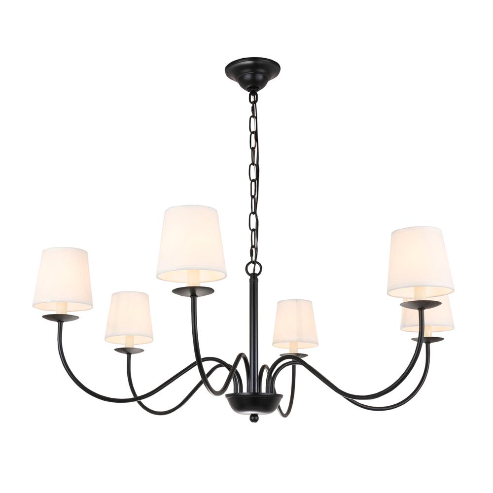 Eclipse 6 light Black and White shade chandelier. Picture 7