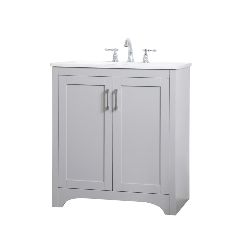 30 inch Single Bathroom Vanity in Grey. Picture 6