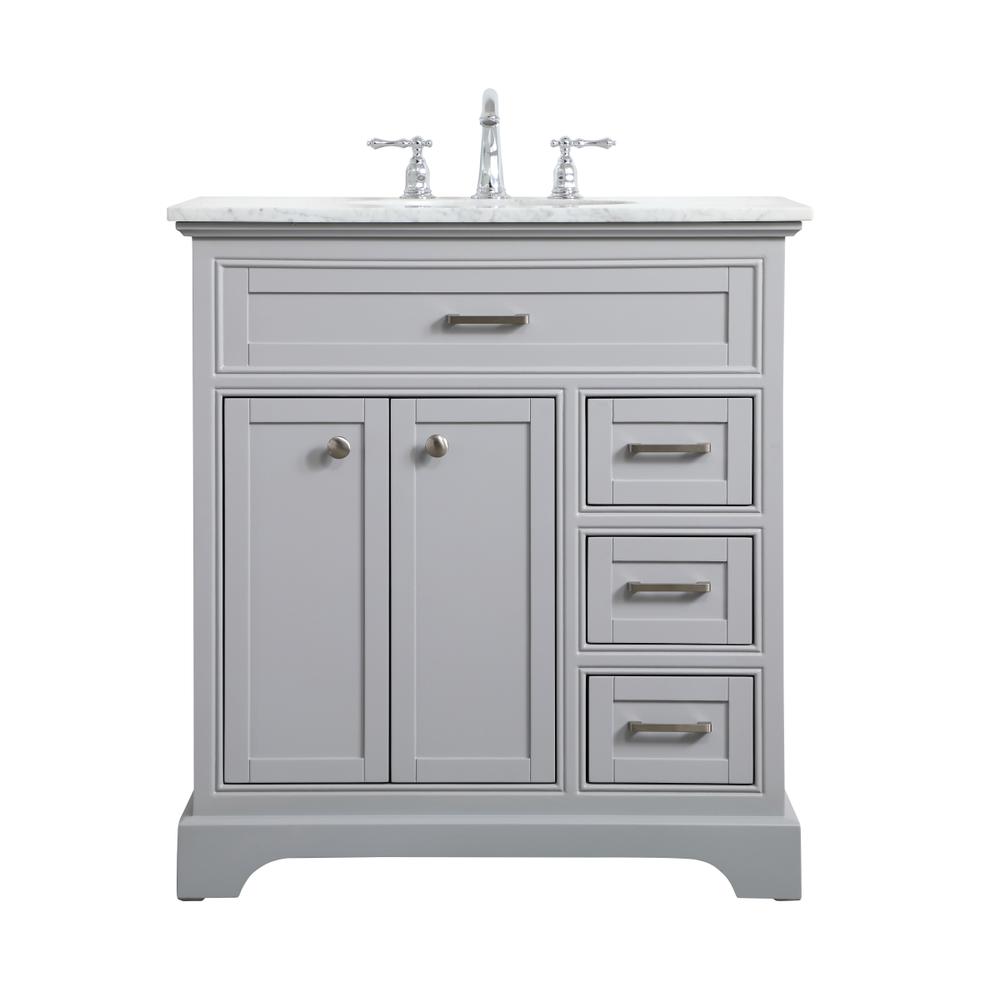 32 inch Single bathroom vanity in grey. Picture 1