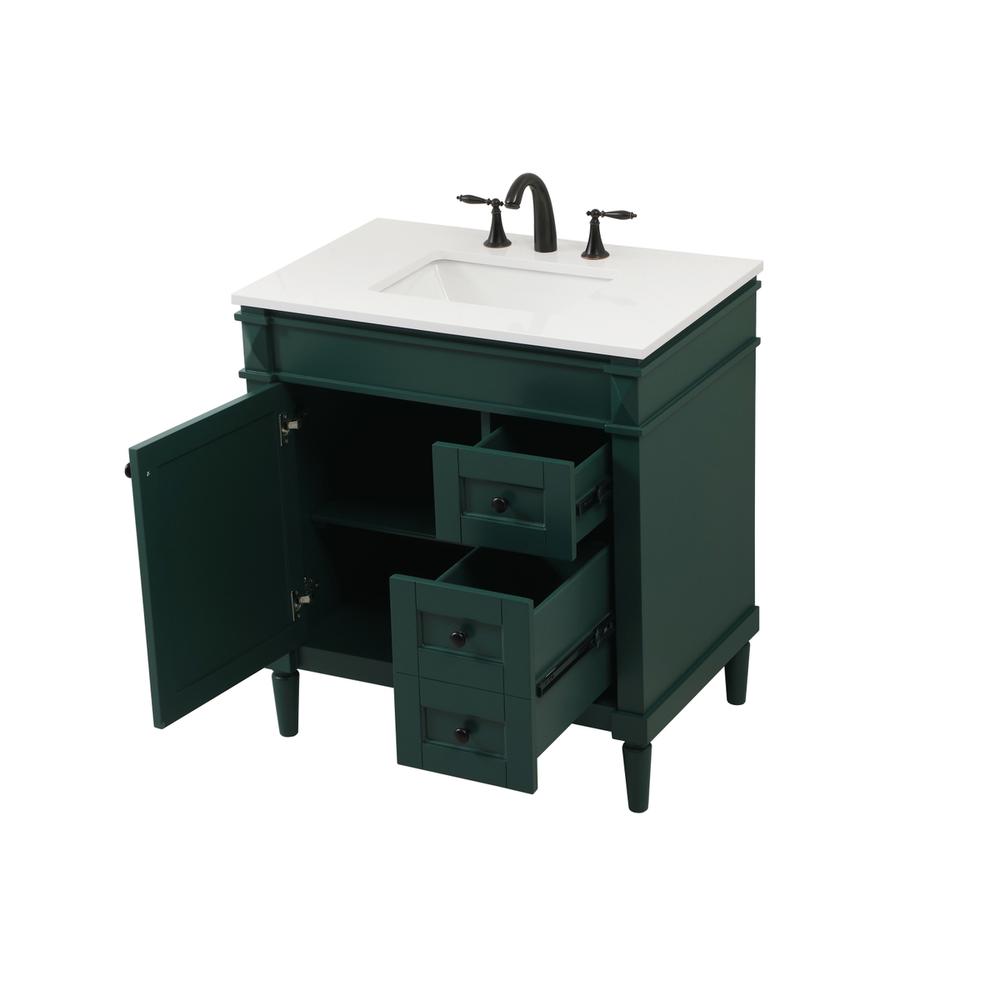 32 inch Single bathroom vanity in green. Picture 9