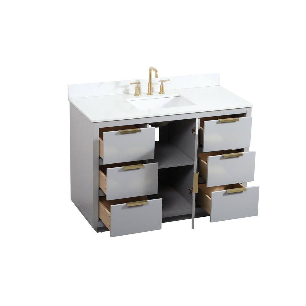 48 inch Single bathroom vanity in grey with backsplash. Picture 9