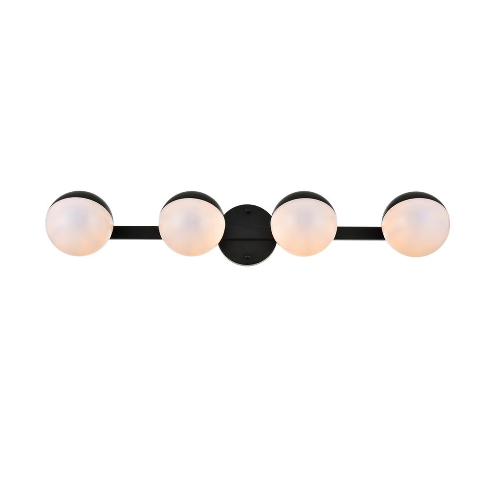 Majesty 4 light Black and frosted white Bath Sconce. Picture 1