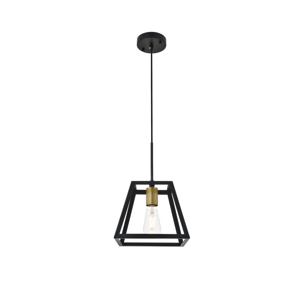 Resolute 1 light brass and black Pendant. Picture 5