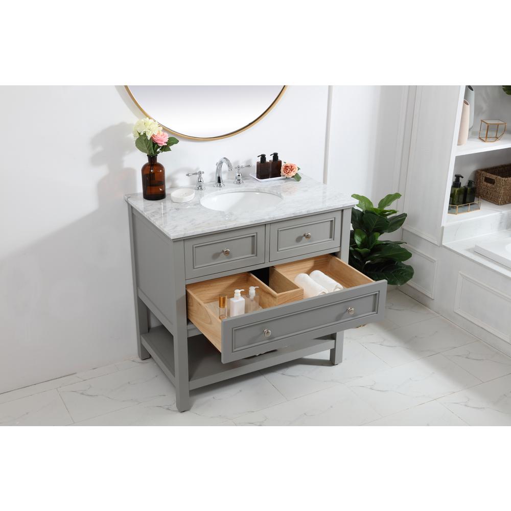36 in. Single bathroom vanity set in Grey. Picture 3