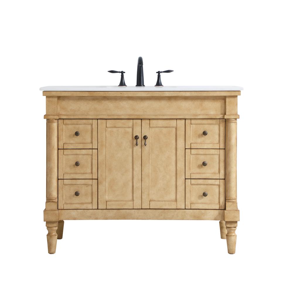 42 inch Single Bathroom vanity in Antique Beige. Picture 1