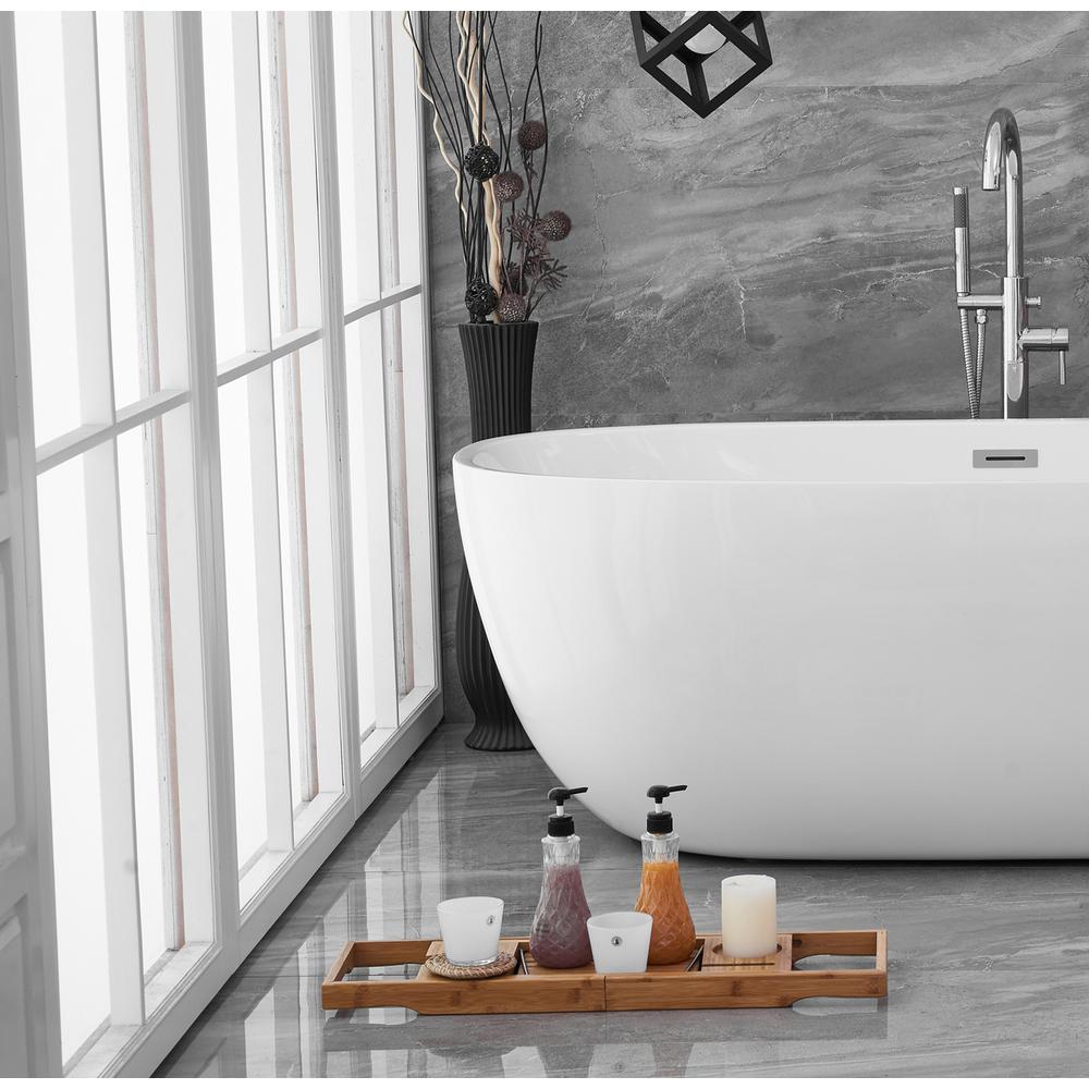 70 inch soaking roll top bathtub in glossy white. Picture 5