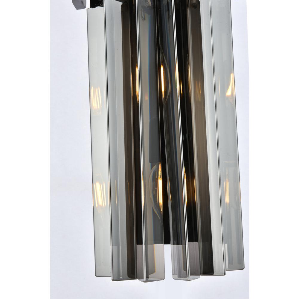 Sydney 2 light Matte Black Wall Sconce Silver Shade (Grey) Royal Cut Crystal. Picture 4