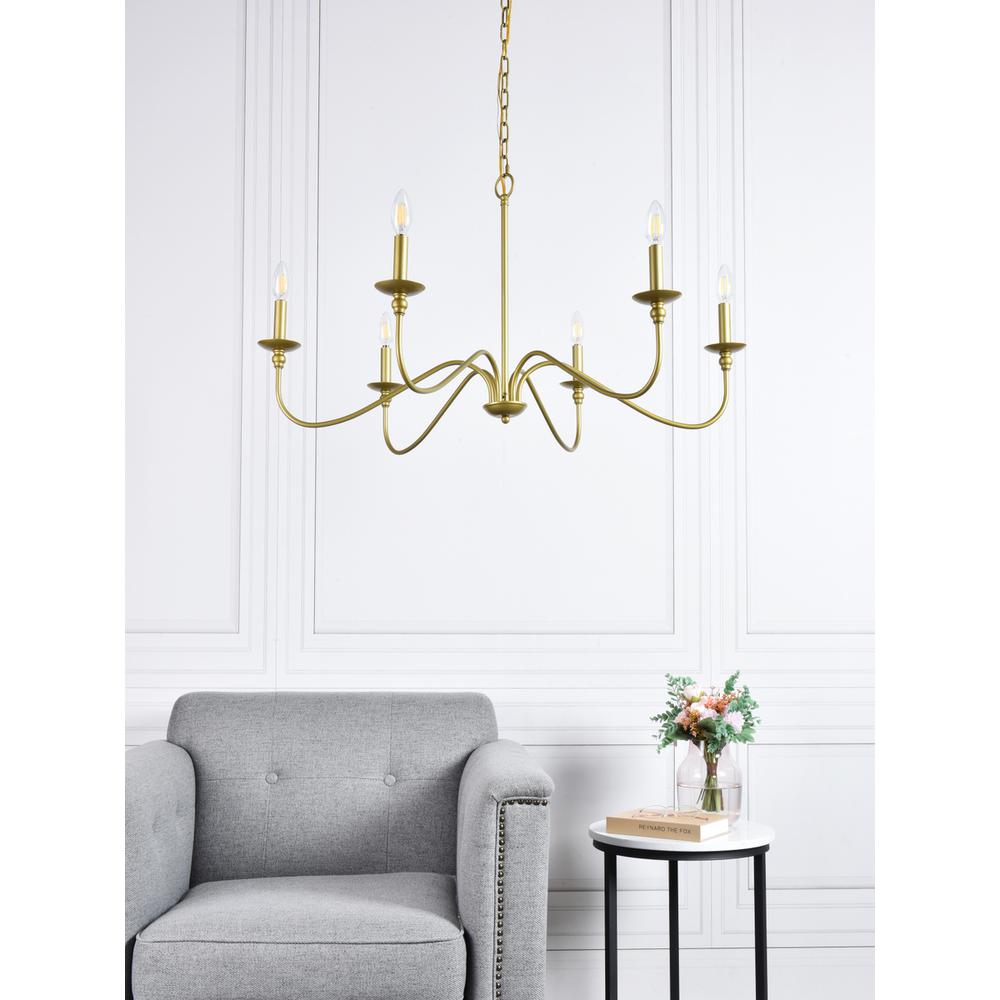 Rohan 6 lights brass chandelier. Picture 7