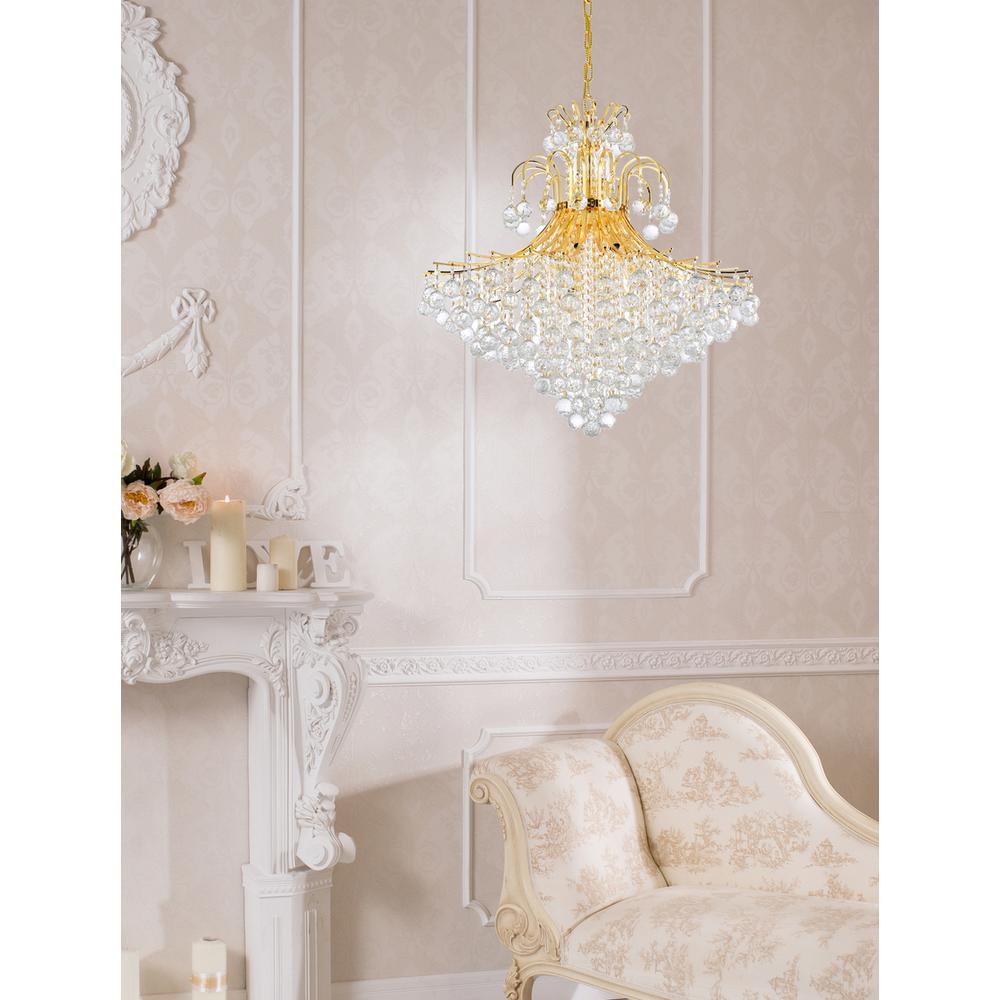 Toureg 15 light Gold Chandelier Clear Royal Cut Crystal. Picture 7