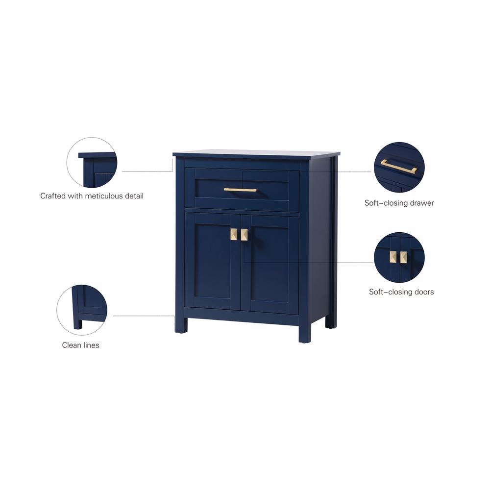 24 Inch Wide Bathroom Storage Freestanding Cabinet In Blue. Picture 11