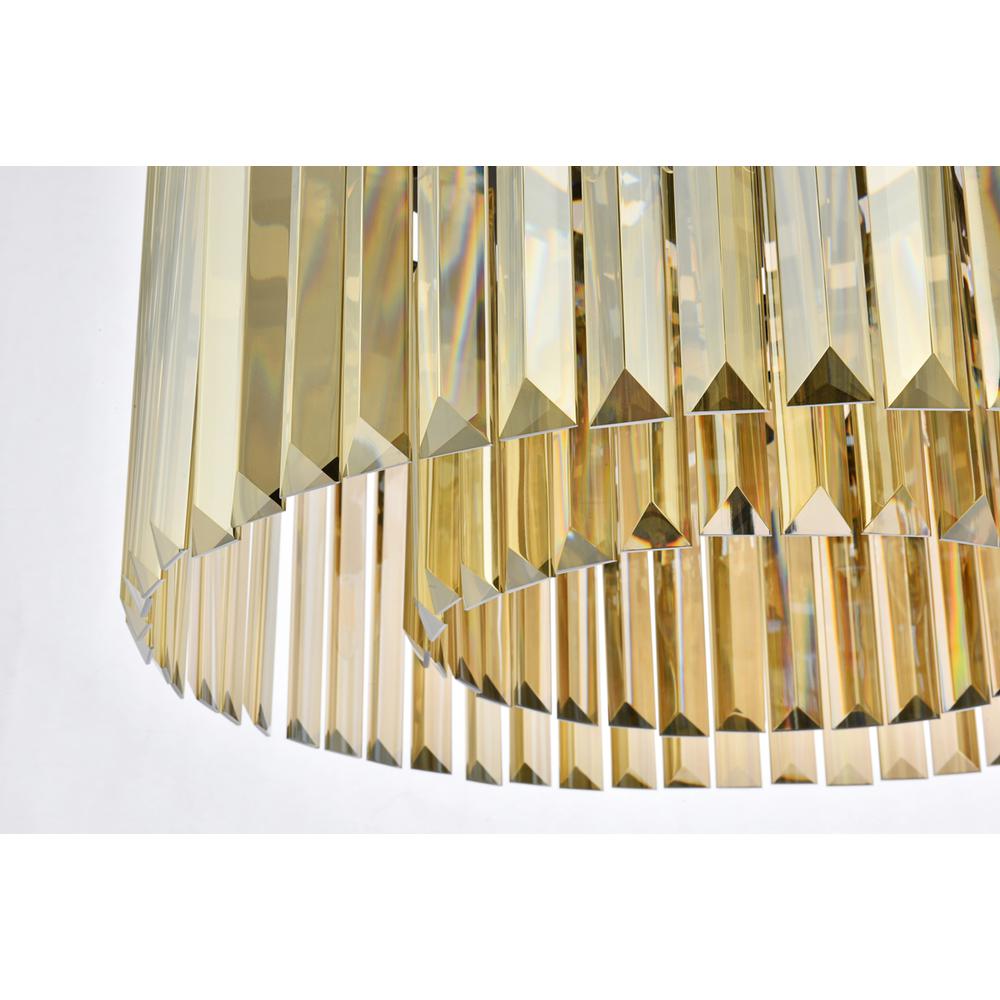 Sydney 8 light Matte Black Chandelier Golden Teak (Smoky) Royal Cut Crystal. Picture 3