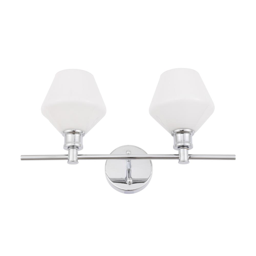 Gene 2 light Chrome and Frosted white glass Wall sconce. Picture 4