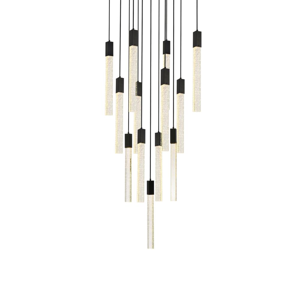 Weston 13 lights pendant in black. Picture 2