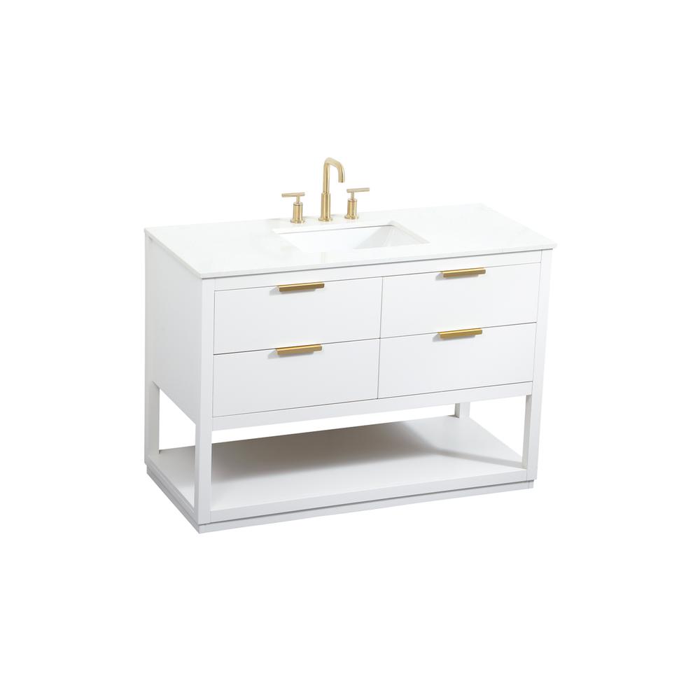 48 inch Single bathroom vanity in white. Picture 8
