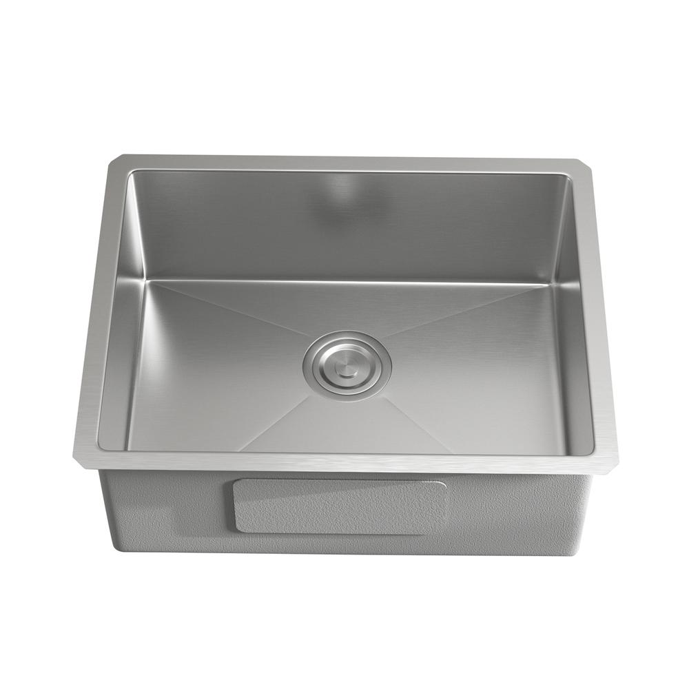 Stainless Steel undermount kitchen sink L23'' x W18'' x H10". Picture 1