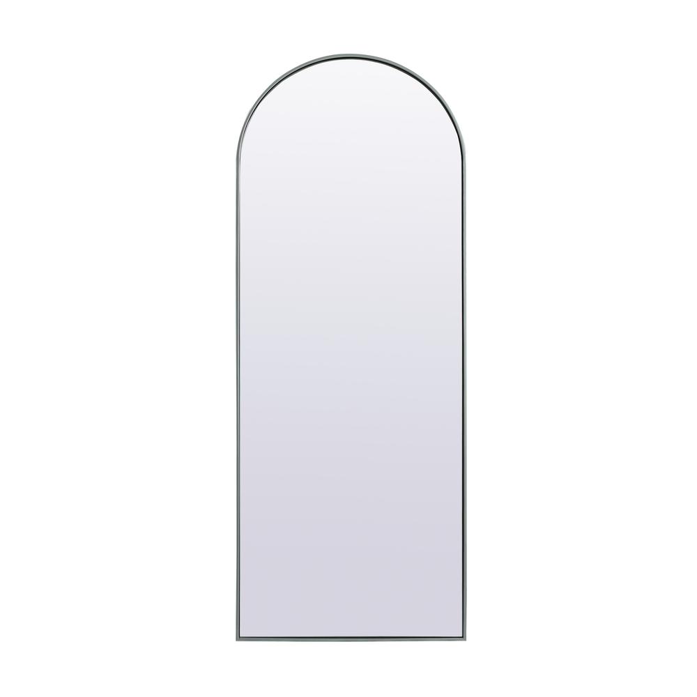 Metal Frame Arch Full Length Mirror 28x74 Inch in Silver. Picture 1