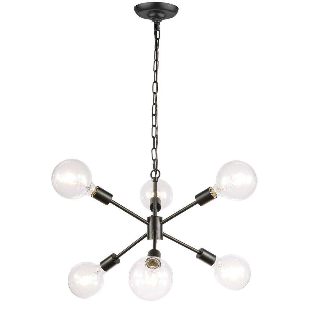 Nolan  6 light Black pendant. Picture 7