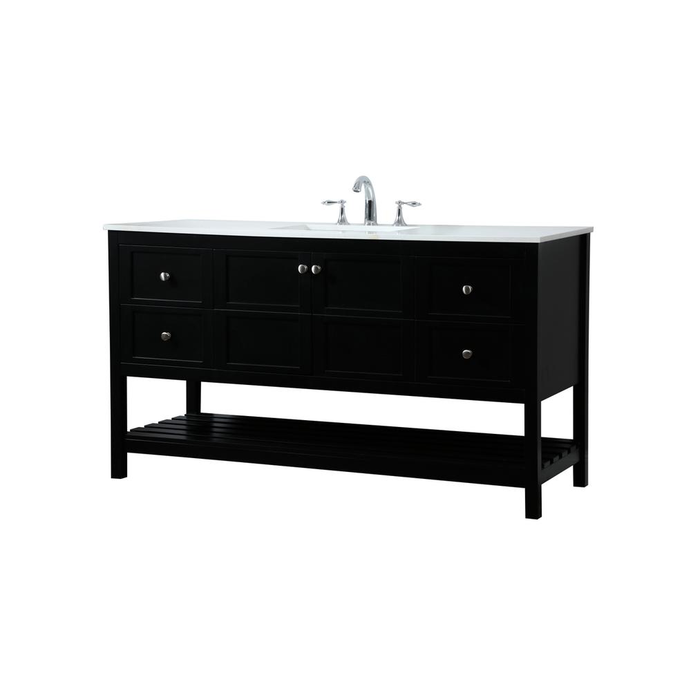 60 inch Single bathroom vanity in black. Picture 7
