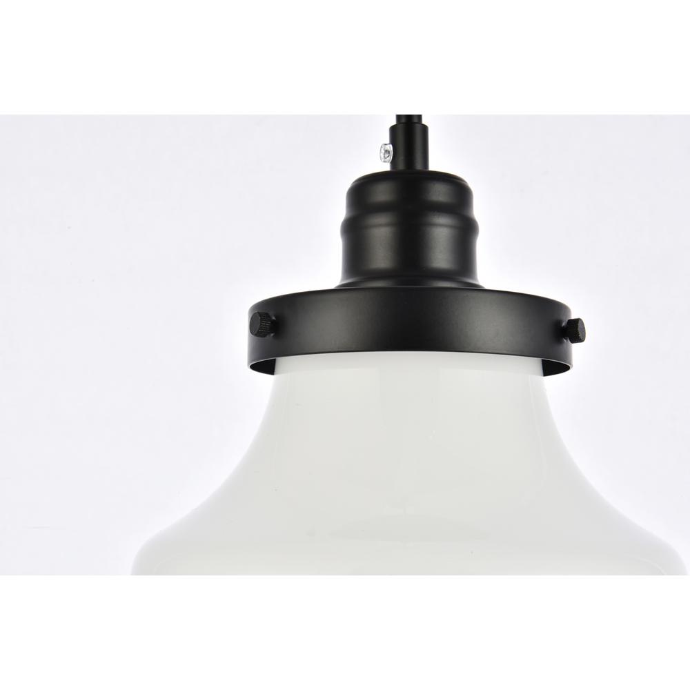 Lyle 1 light Black and frosted white glass plug in pendant. Picture 4