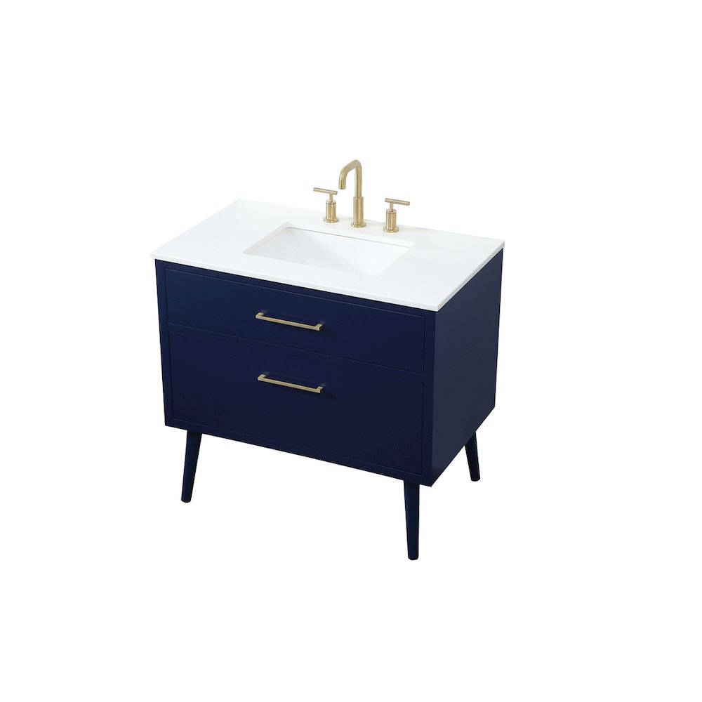 36 Inch Bathroom Vanity In Blue. Picture 9