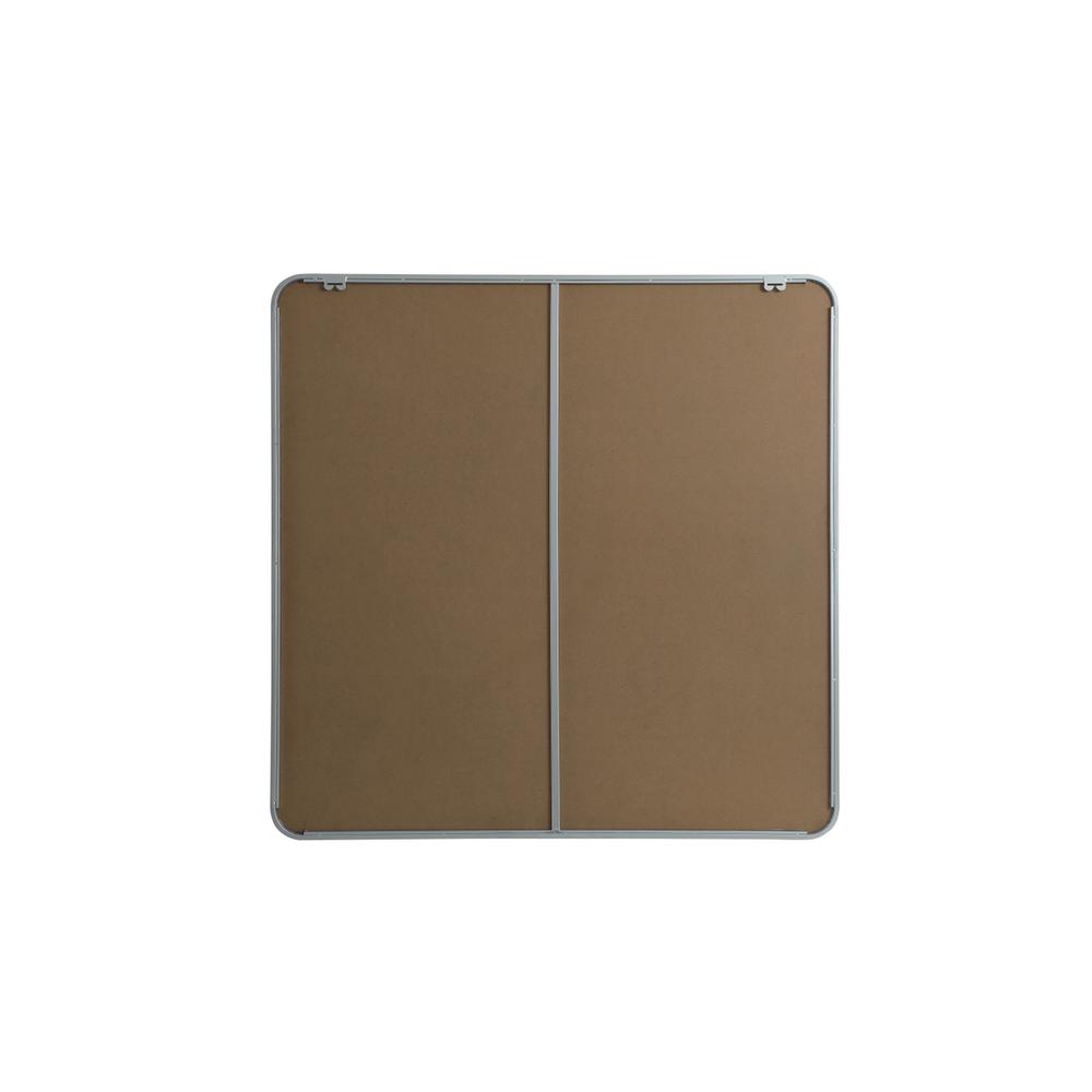 Soft corner metal square mirror 42x42 inch in Silver. Picture 8