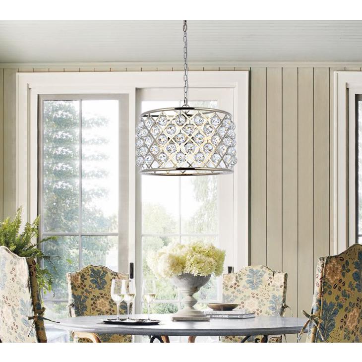 Madison 6 light polished nickel Pendant Clear Royal Cut Crystal. Picture 7