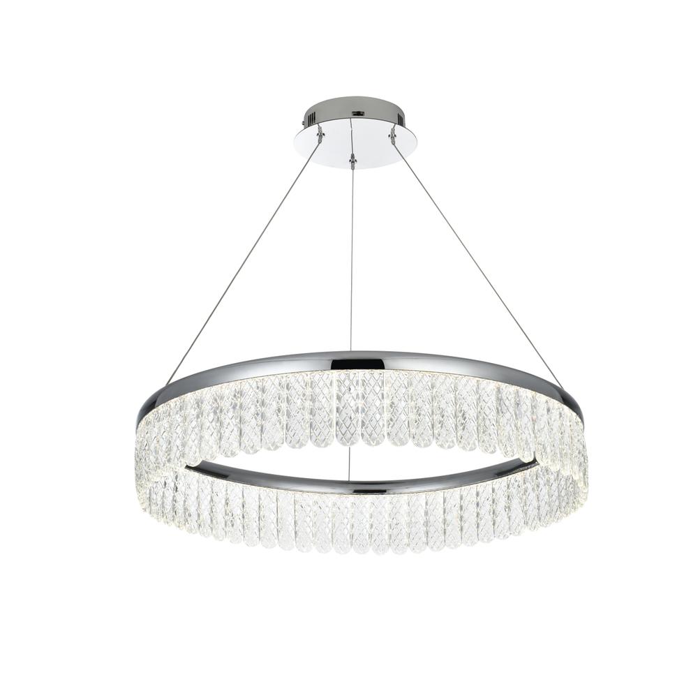 Rune 24 inch Adjustable LED chandelier in Chrome. Picture 2