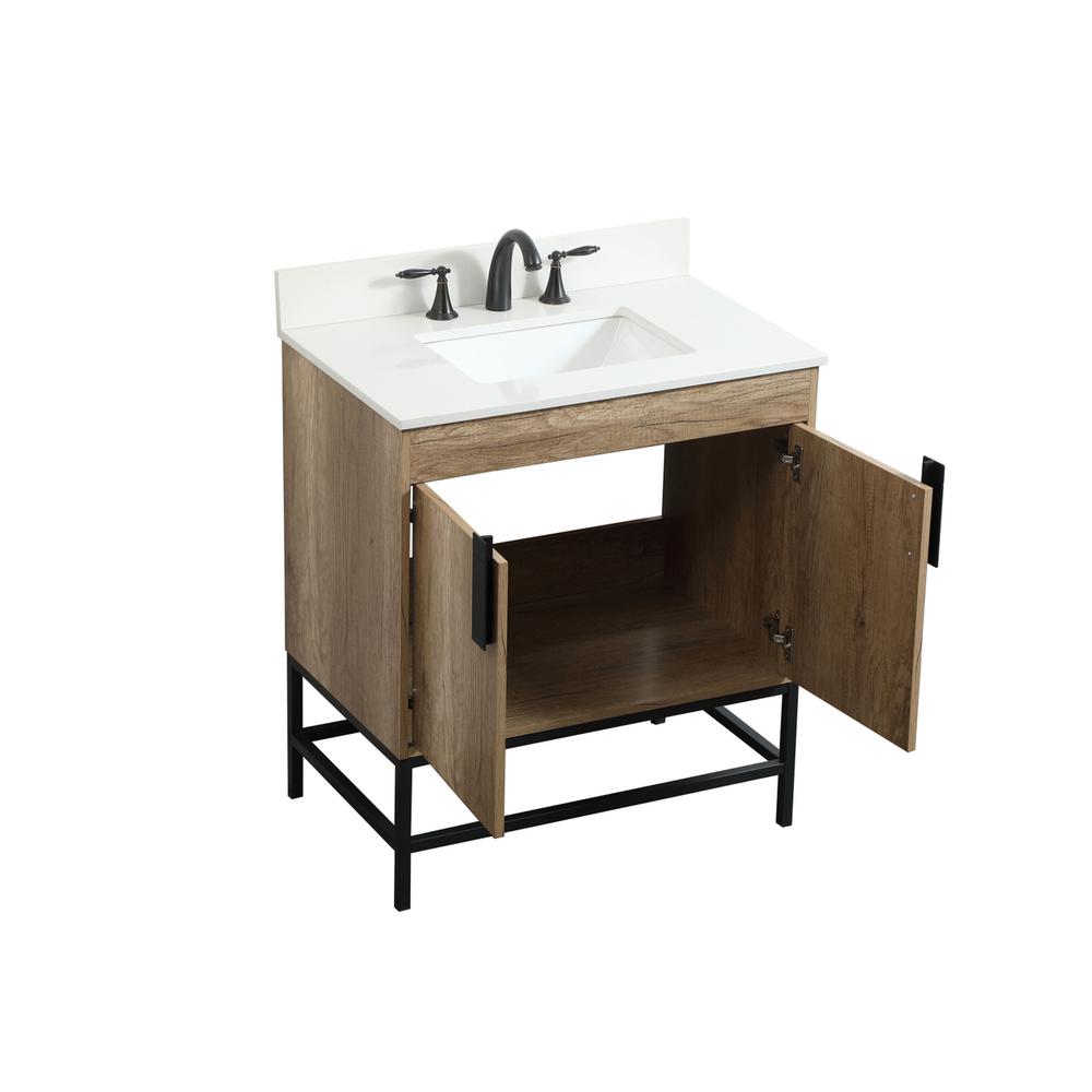 30 inch Single bathroom vanity in natural oak with backsplash. Picture 9