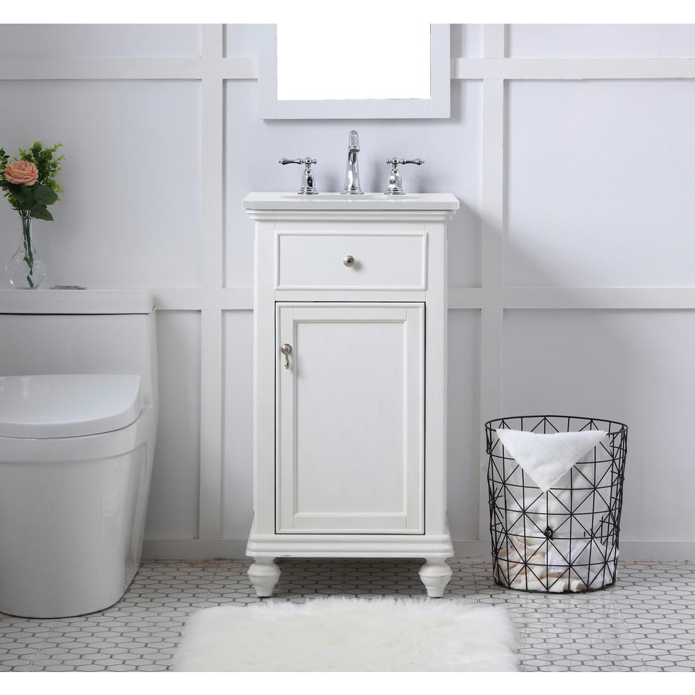 19 inch Single Bathroom vanity in antique white. Picture 14