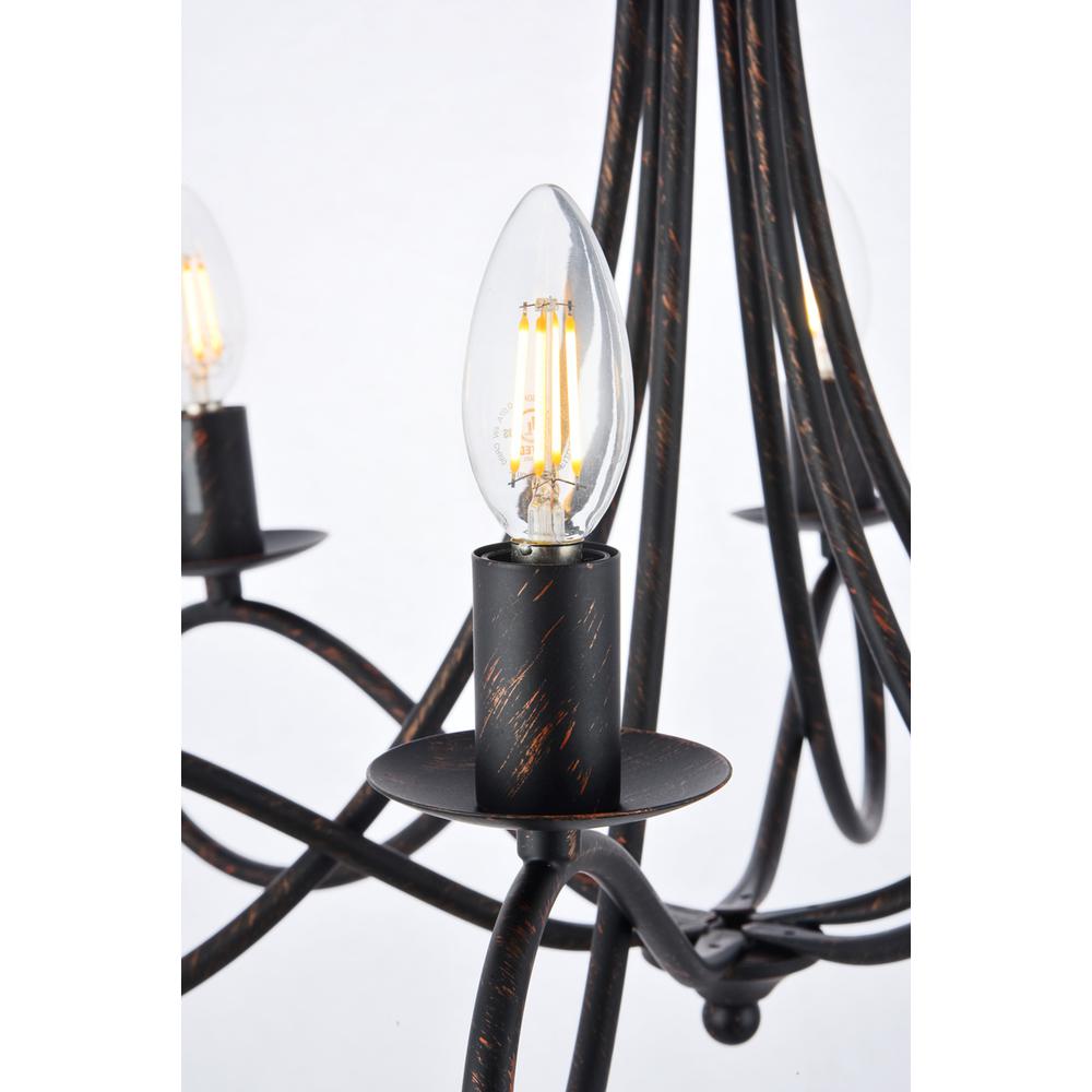 Lyndon 6 light Dark Bronze Pendant. Picture 2