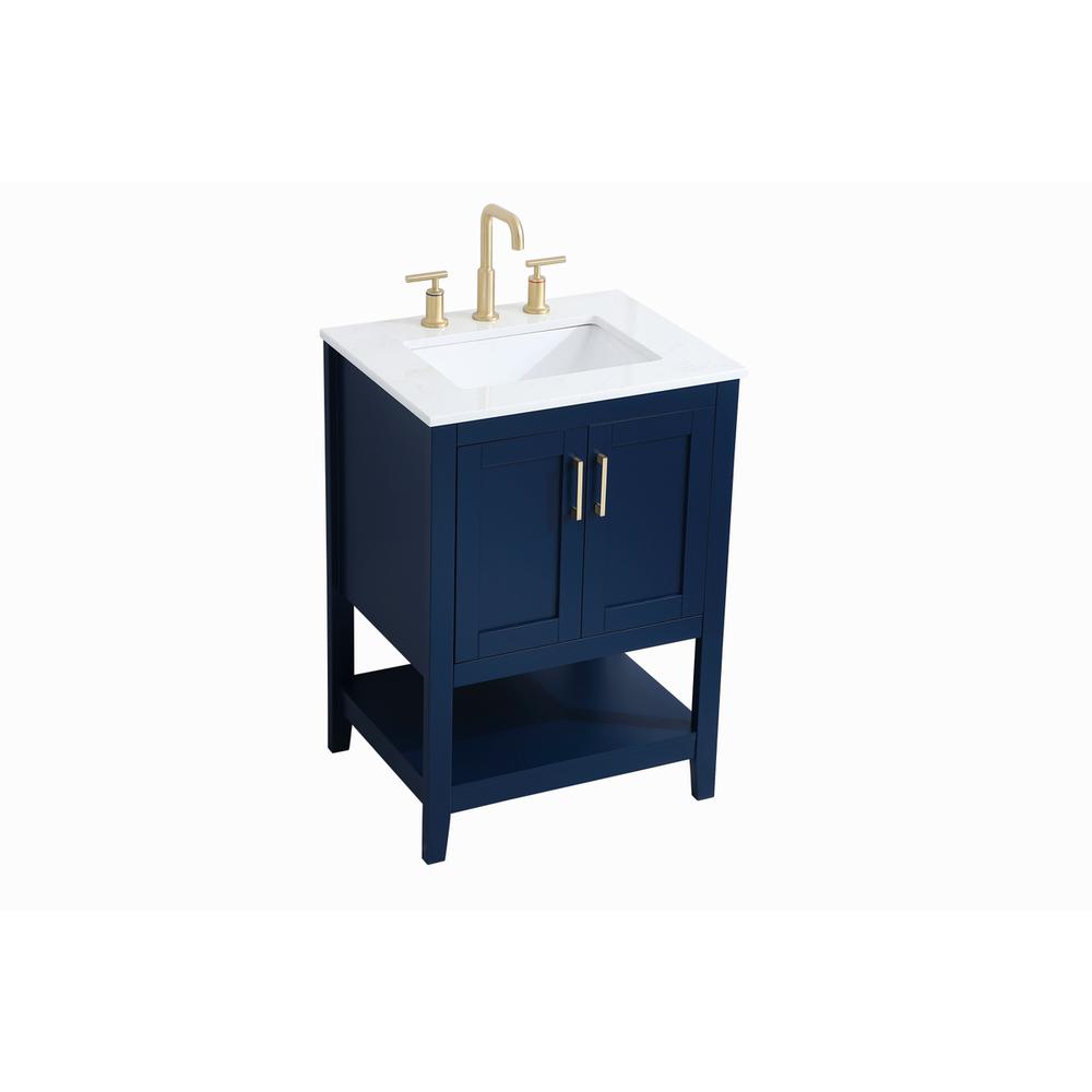 24 inch Single Bathroom Vanity in Blue. Picture 7