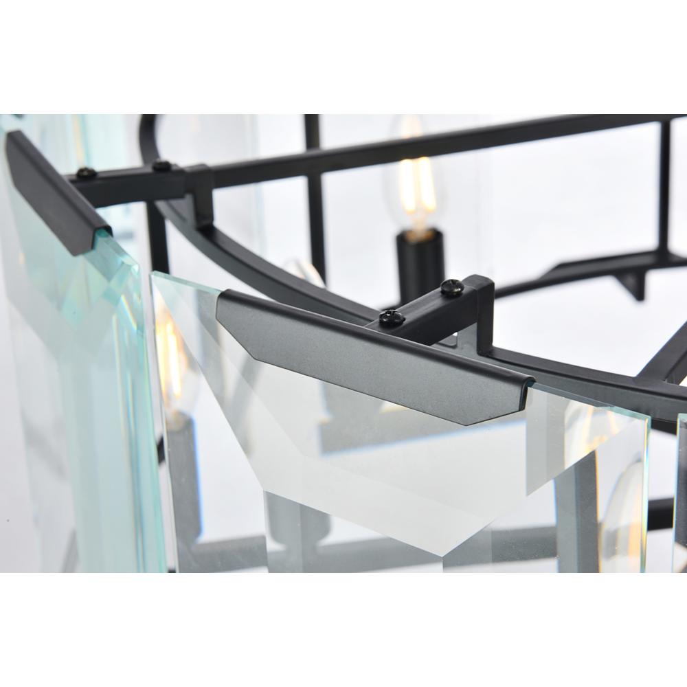 Monaco 8 light Flat Black (Matte) Chandelier Clear Glass Crystal. Picture 2