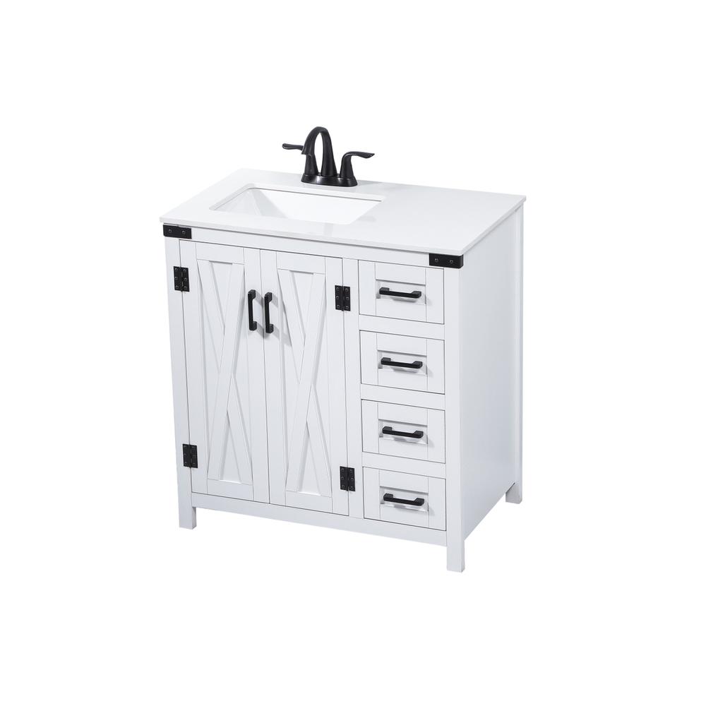 32 inch Single bathroom vanity in white. Picture 8