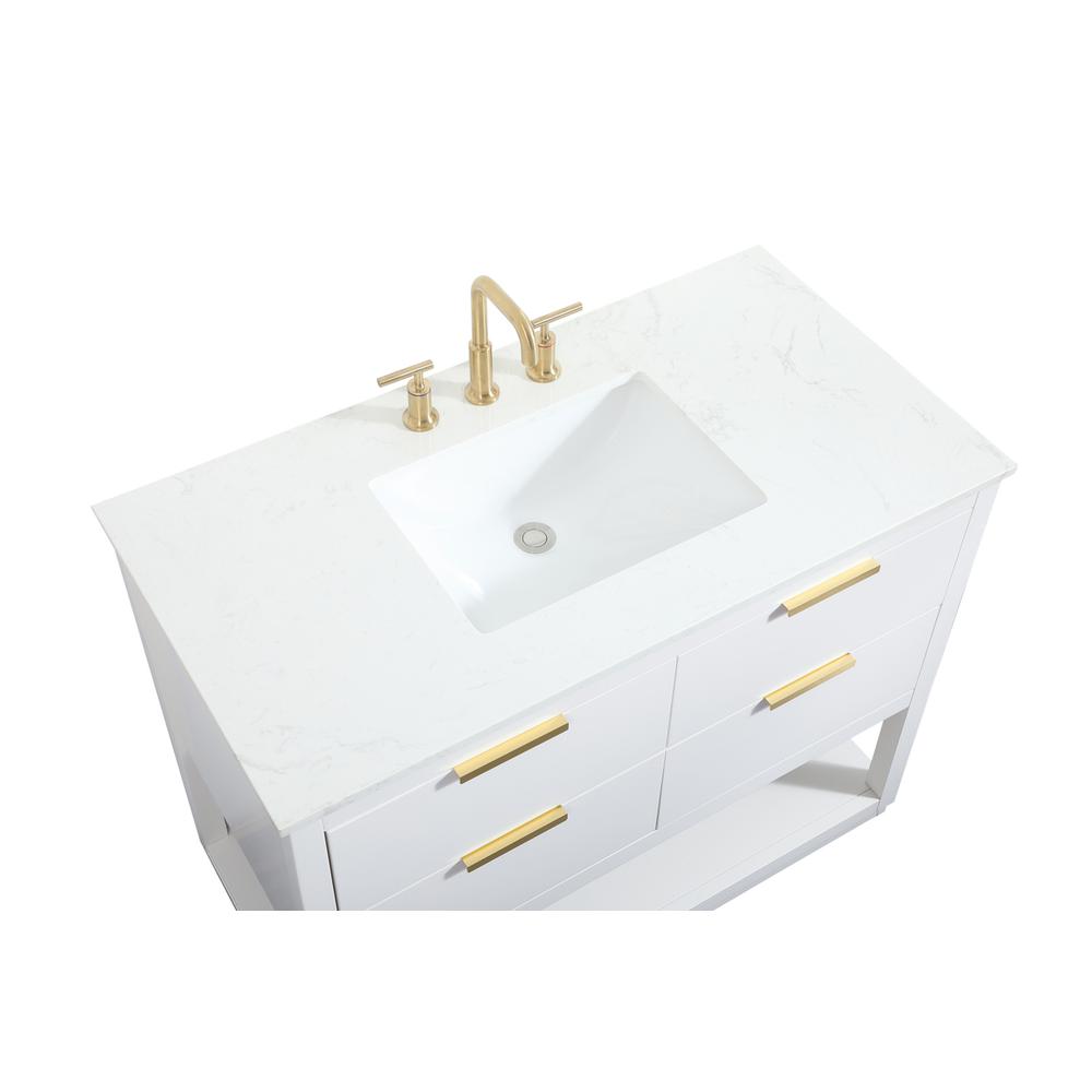 42 inch Single bathroom vanity in white. Picture 10