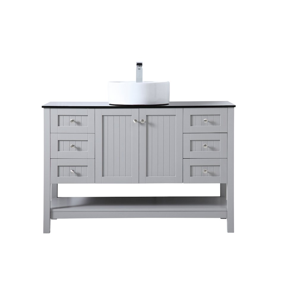 48 Inch Vessel Sink Bathroom Vanity In Gray. Picture 1