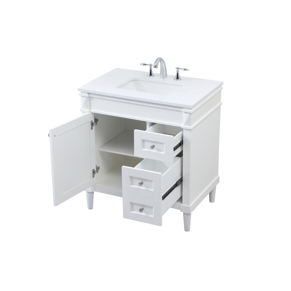32 inch Single bathroom vanity in white. Picture 9