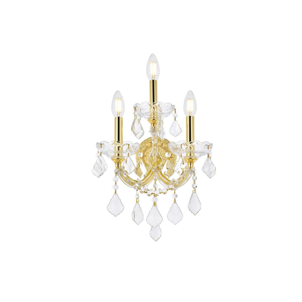 Maria Theresa 3 light Gold Wall Sconce Clear Royal Cut Crystal. Picture 1