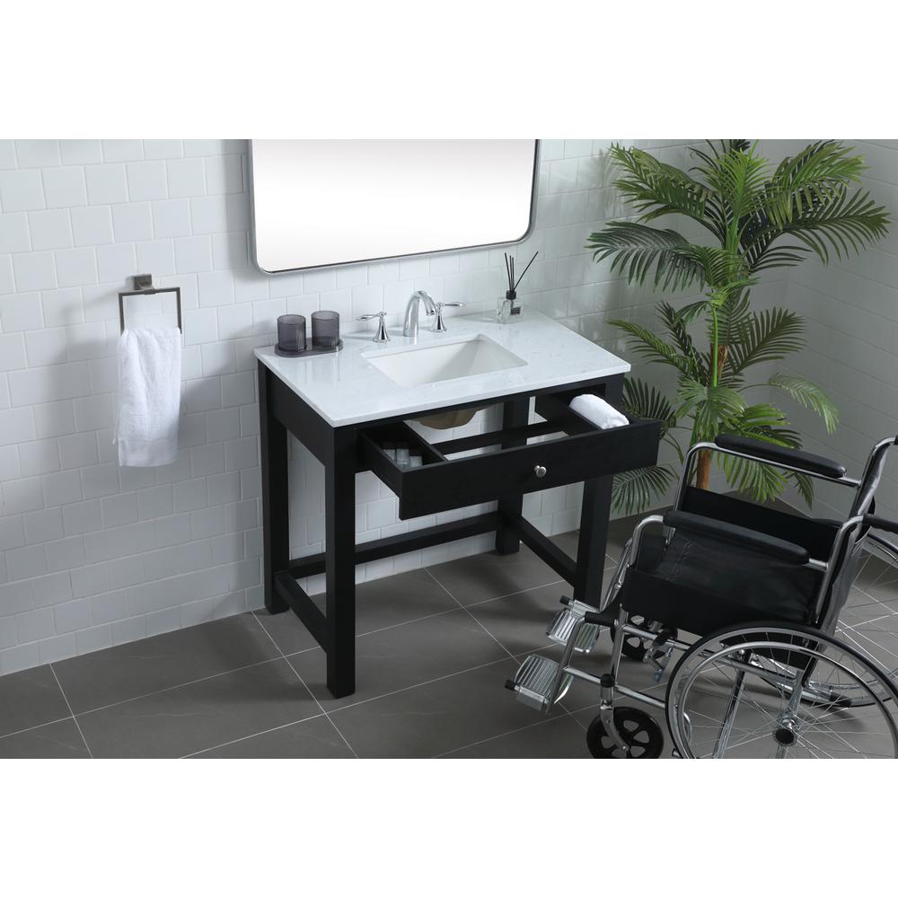 36 Inch ADA Compliant Bathroom Vanity In Black. Picture 3