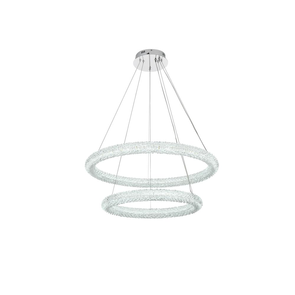 Bowen 32 inch Adjustable LED Chandelier in Chrome. Picture 3