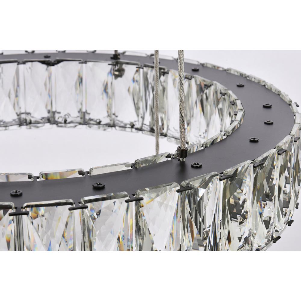 Monroe 25 inch LED five ring chandelier in black. Picture 4