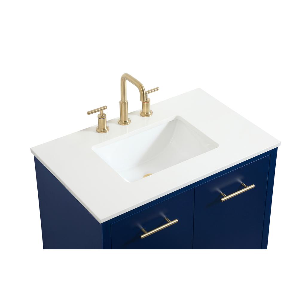 30 inch Single bathroom vanity in blue. Picture 13