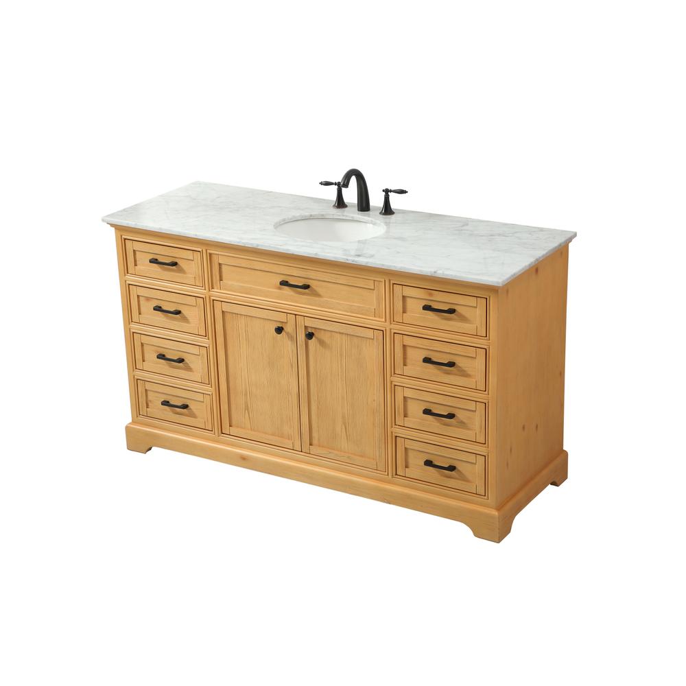 60 inch Single bathroom vanity in natural wood. Picture 8