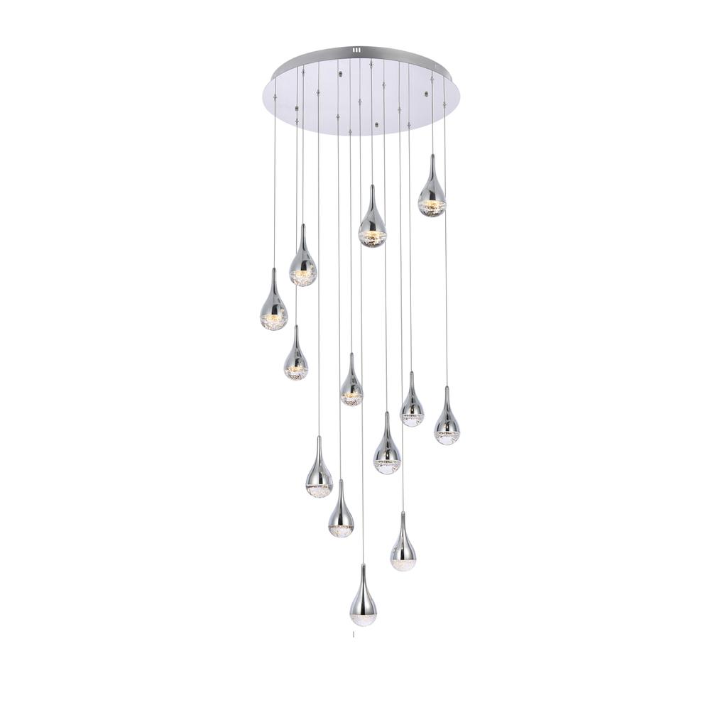 Amherst 30 inch LED chandelier in chrome. Picture 1
