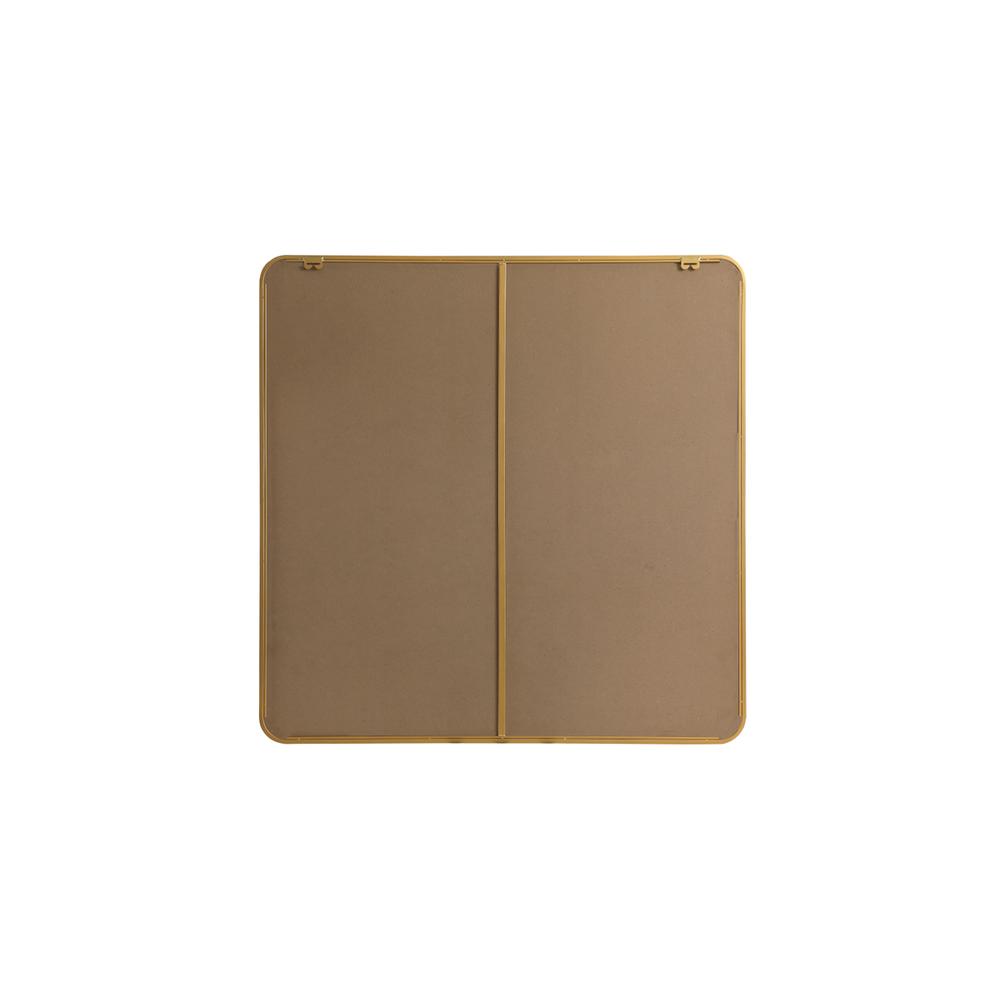 Soft corner metal square mirror 42x42 inch in Brass. Picture 8