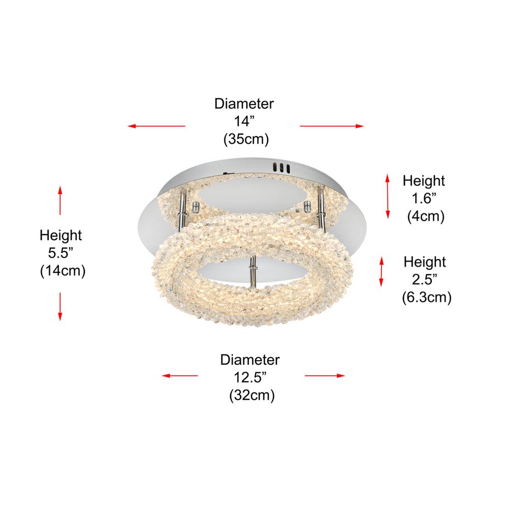 Bowen 14 inch Adjustable LED Flush Mount in Chrome. Picture 9