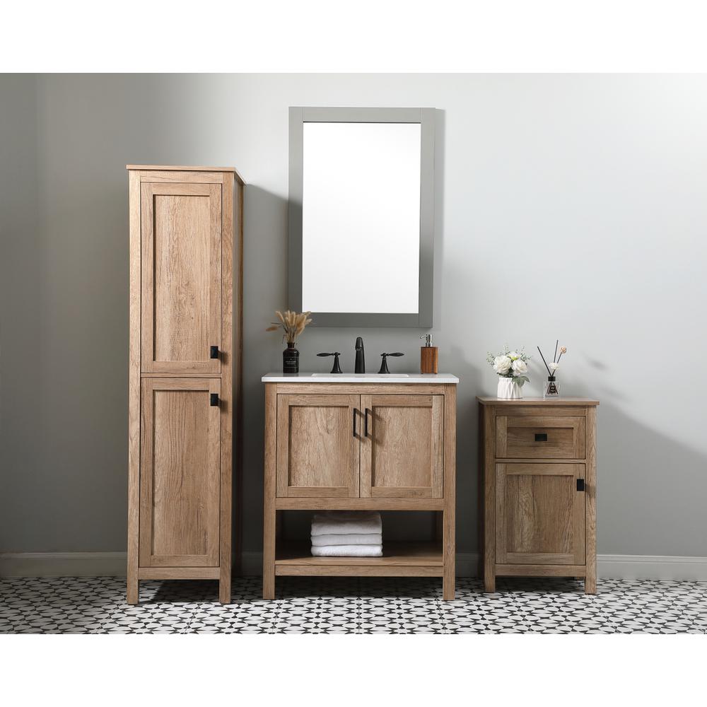 18 Inch Wide Bathroom Storage Freedstanding Cabinet In Natural Oak. Picture 10