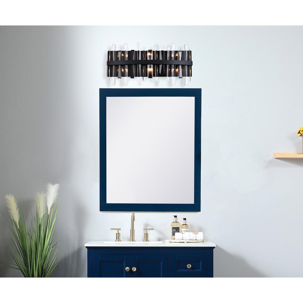 Serena 24 inch crystal bath sconce in black. Picture 6