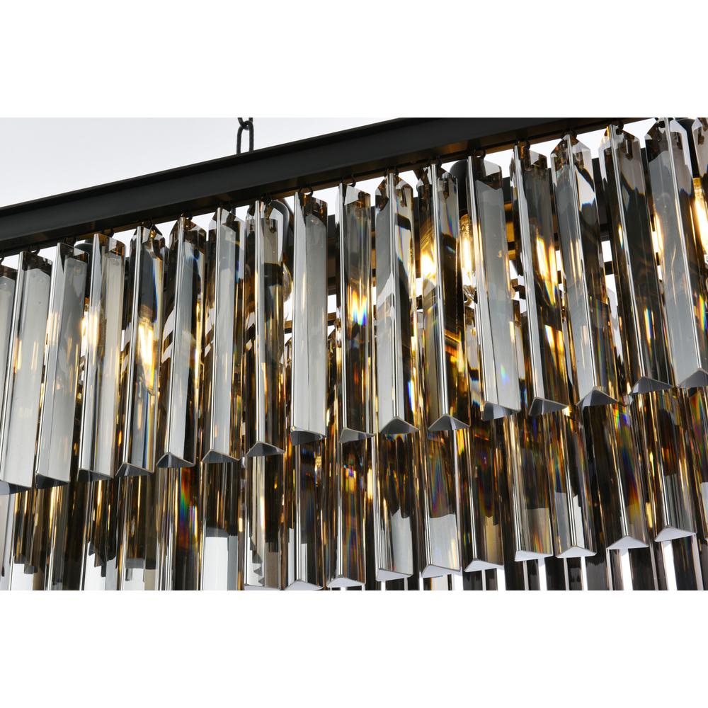 Sydney 12 light Matte Black Chandelier Silver Shade (Grey) Royal Cut Crystal. Picture 3